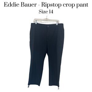 Eddie Bauer Ripstop Stretch Crop Pants Black Size 14 Women's Casual Pants NWT